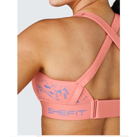 NWT she fit flex sports bra moisture wicking in the color watermelon sorbet 5Lux - Picture 4 of 12
